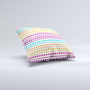 Colorful Polka Dots on White Ink-Fuzed Decorative Throw Pillow