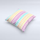 Colorful Polka Dots on White Ink-Fuzed Decorative Throw Pillow
