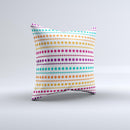 Colorful Polka Dots on White Ink-Fuzed Decorative Throw Pillow