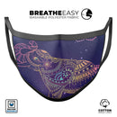 Colorful Sacred Elephant - Made in USA Mouth Cover Unisex Anti-Dust Cotton Blend Reusable & Washable Face Mask with Adjustable Sizing for Adult or Child
