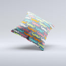 Colorful Scratched Mustache Pattern ink-Fuzed Decorative Throw Pillow