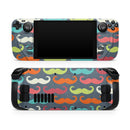 Colorful Scratched Mustache Pattern // Vinyl Skin Wrap for Steam Deck OLED & Steam Deck (LCD) — Soft Matte or Ultra Gloss