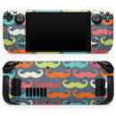 Colorful Scratched Mustache Pattern // Vinyl Skin Wrap for Steam Deck OLED & Steam Deck (LCD) — Soft Matte or Ultra Gloss