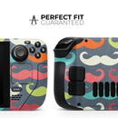Colorful Scratched Mustache Pattern // Vinyl Skin Wrap for Steam Deck OLED & Steam Deck (LCD) — Soft Matte or Ultra Gloss