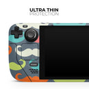 Colorful Scratched Mustache Pattern // Vinyl Skin Wrap for Steam Deck OLED & Steam Deck (LCD) — Soft Matte or Ultra Gloss