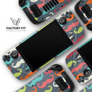 Colorful Scratched Mustache Pattern // Vinyl Skin Wrap for Steam Deck OLED & Steam Deck (LCD) — Soft Matte or Ultra Gloss
