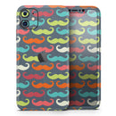 Colorful Scratched Mustache Pattern - Vinyl Skin Wrap for iPhone 17 Pro Max, 17 Pro, 17 Air, 17, 16 & All Models — Soft Matte or Ultra Gloss