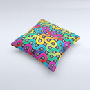 Colorful Seamless Vector Snake Ink-Fuzed Decorative Throw Pillow