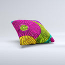 Colorful Segmented Wheels ink-Fuzed Decorative Throw Pillow