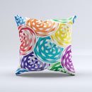 Colorful Spiral Eclipse Ink-Fuzed Decorative Throw Pillow