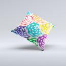 Colorful Spiral Eclipse Ink-Fuzed Decorative Throw Pillow
