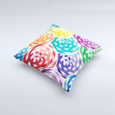 Colorful Spiral Eclipse Ink-Fuzed Decorative Throw Pillow