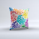 Colorful Spiral Eclipse Ink-Fuzed Decorative Throw Pillow