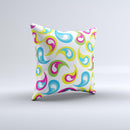 Colorful Swirl Pattern ink-Fuzed Decorative Throw Pillow
