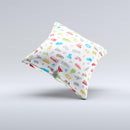 Colorful Travel Collage Pattern ink-Fuzed Decorative Throw Pillow