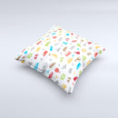 Colorful Travel Collage Pattern ink-Fuzed Decorative Throw Pillow