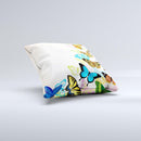 Colorful Vector Butterflies ink-Fuzed Decorative Throw Pillow