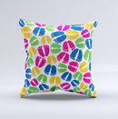 Colorful Vector Footprints ink-Fuzed Decorative Throw Pillow