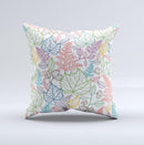 Colorful Vector Leaves ink-Fuzed Decorative Throw Pillow