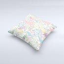 Colorful Vector Leaves ink-Fuzed Decorative Throw Pillow
