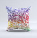 Colorful Vector Zebra Animal Print Ink-Fuzed Decorative Throw Pillow