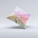 Colorful Vector Zebra Animal Print Ink-Fuzed Decorative Throw Pillow