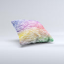 Colorful Vector Zebra Animal Print Ink-Fuzed Decorative Throw Pillow