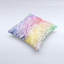 Colorful Vector Zebra Animal Print Ink-Fuzed Decorative Throw Pillow