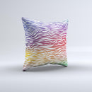 Colorful Vector Zebra Animal Print Ink-Fuzed Decorative Throw Pillow