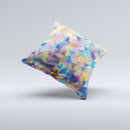 Colorful Vibrant Triangle Connect Pattern ink-Fuzed Decorative Throw Pillow