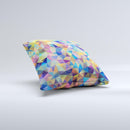Colorful Vibrant Triangle Connect Pattern ink-Fuzed Decorative Throw Pillow