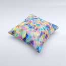 Colorful Vibrant Triangle Connect Pattern ink-Fuzed Decorative Throw Pillow