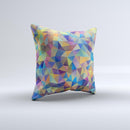 Colorful Vibrant Triangle Connect Pattern ink-Fuzed Decorative Throw Pillow
