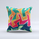 Colorful WIld Abstract Color Pattern Ink-Fuzed Decorative Throw Pillow