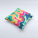 Colorful WIld Abstract Color Pattern Ink-Fuzed Decorative Throw Pillow