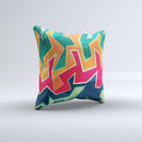 Colorful WIld Abstract Color Pattern Ink-Fuzed Decorative Throw Pillow