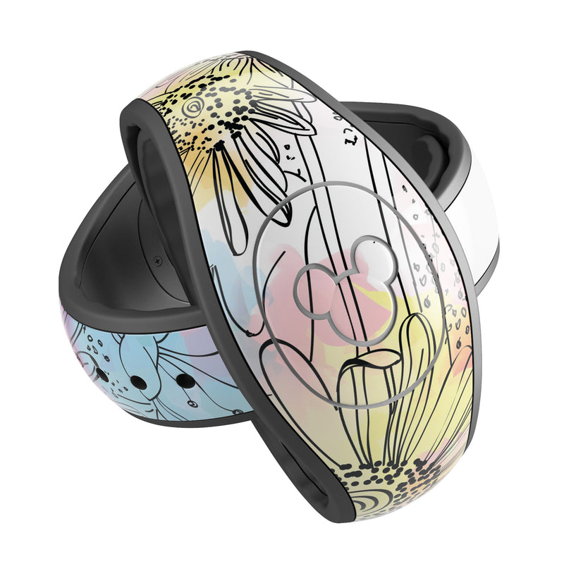 Colorful WaterColor Floral - Decal Skin Wrap Kit for the Disney Magic Band