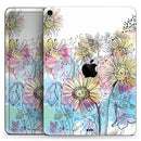 Colorful WaterColor Floral vinyl skin on Apple iPad