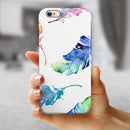 Colorful Watercolor Feathers iPhone 6/6s or 6/6s Plus 2-Piece Hybrid INK-Fuzed Case