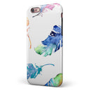 Colorful Watercolor Feathers iPhone 6/6s or 6/6s Plus 2-Piece Hybrid INK-Fuzed Case