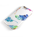 Colorful Watercolor Feathers iPhone 6/6s or 6/6s Plus 2-Piece Hybrid INK-Fuzed Case