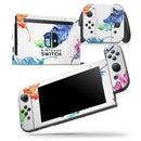 Colorful Watercolor Feathers - Vinyl Skin Wrap for Nintendo Switch 2, OLED, Lite, Pro Controller, Wii & Classic Handhelds