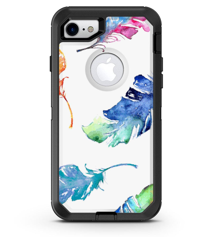 Colorful Watercolor Feathers - iPhone 7 or 8 OtterBox Case & Skin Kits