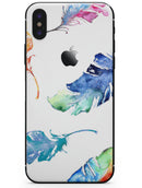Colorful Watercolor Feathers - iPhone X Skin-Kit