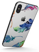 Colorful Watercolor Feathers - iPhone X Skin-Kit