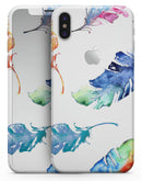 Colorful Watercolor Feathers - iPhone X Skin-Kit