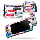 Colorful happy Feathers V1 - Skin Wrap Decal for Nintendo Switch Lite Console & Dock - 3DS XL - 2DS - Pro - DSi - Wii - Joy-Con Gaming Controller