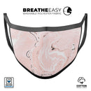 Coral 19 Textured Marble - Made in USA Mouth Cover Unisex Anti-Dust Cotton Blend Reusable & Washable Face Mask with Adjustable Sizing for Adult or Child
