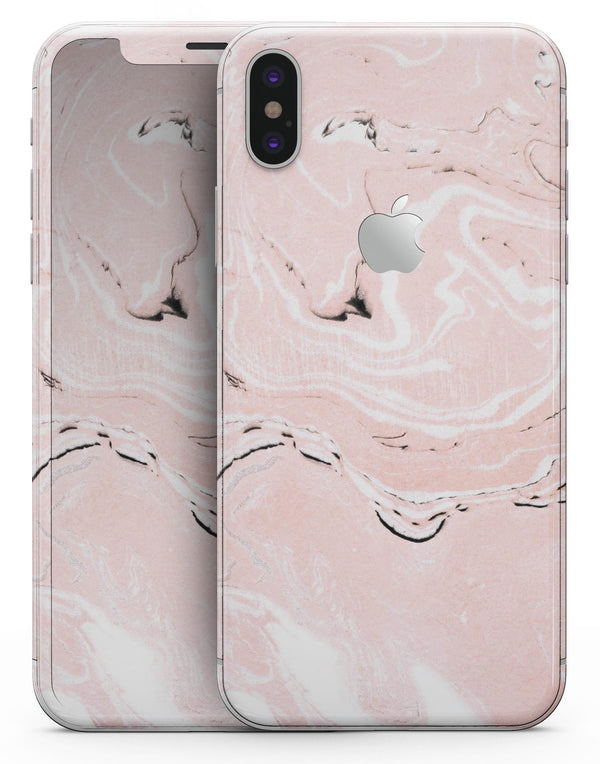 Coral 19 Textured Marble - iPhone X Skin-Kit