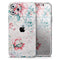 Coral & Blue Grunge Watercolor Floral - Skin-Kit compatible with the Apple iPhone 13, 13 Pro Max, 13 Mini, 13 Pro, iPhone 12, iPhone 11 (All iPhones Available)